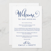 Southern Belle Navy Begrüßungsbrief und Hochzeitsf Programm (Vorne/Hinten)