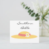 Southern Belle Summer Daisy Hat Niedlicher Cartoon Postkarte (Stehend Vorderseite)