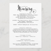 Southern Belle Wedding Welcome Letter & Itinerary Programm (Rückseite)
