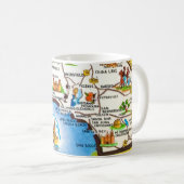 Southern California Map Mug Kaffeetasse (VorderseiteRechts)