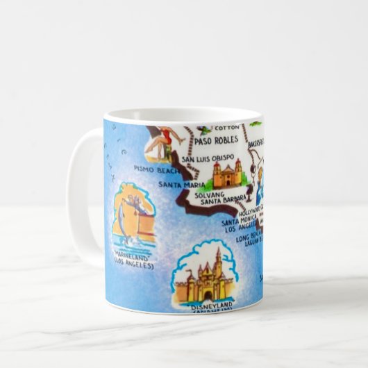 Southern California Map Mug Kaffeetasse (Vorderseite Links)