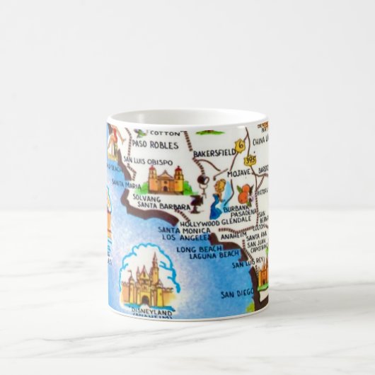 Southern California Map Mug Kaffeetasse (Mittel)