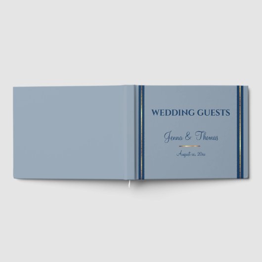 Southern Charm, Blue, Gold, Wedding Guest Book Gästebuch (Voll)