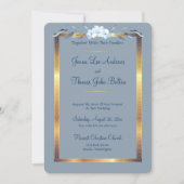 Southern Charm Dusty Blue Wedding Einladung (Vorderseite)