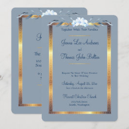 Southern Charm Dusty Blue Wedding Einladung