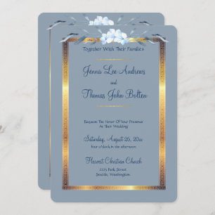 Southern Charm Dusty Blue Wedding Einladung