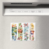 Southern Charm Watercolor Magnets | Peach Basket, Magnet (In Situ (Geschirrspüler))