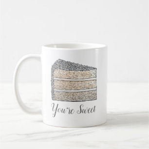 Southern Coconut Cake Slice Sie sind süß dank Kaffeetasse