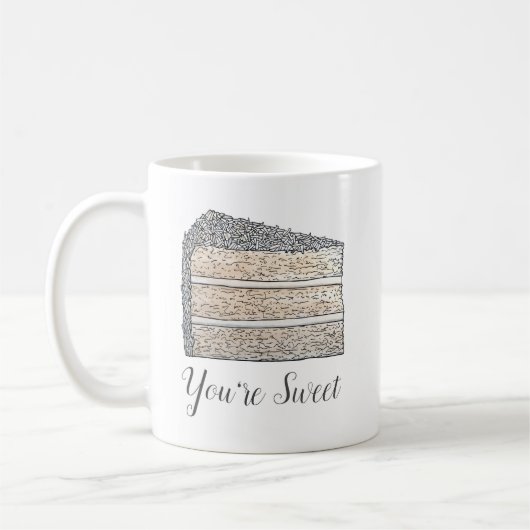 Southern Coconut Cake Slice Sie sind süß dank Kaffeetasse (Links)