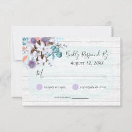 Southern Cotton Floral Wedding UAWG RSVP Karte