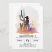 Southern Country Life Cowboy Birthday Einladung (Vorne/Hinten)