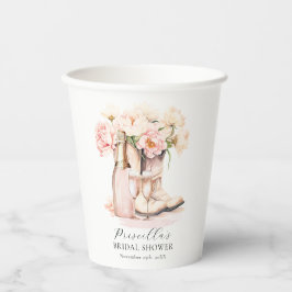 Southern Cowgirl Boots Peonies BRAUTPARTY Pappbecher