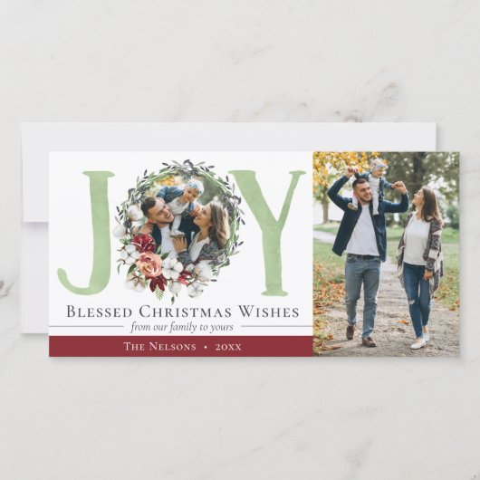 Southern Floral Cotton Weihnachtsjubiläum Foto Karte (Vorderseite)