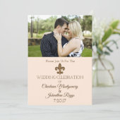 Southern Gold Lilie Foto Wedding Save The Date (Stehend Vorderseite)
