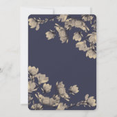 Southern Greige Magnolias Midnight Blue Wedding Einladung (Rückseite)