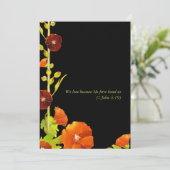 Southern Hollyhocks Luxe Floral Wedding Einladung (Stehend Vorderseite)