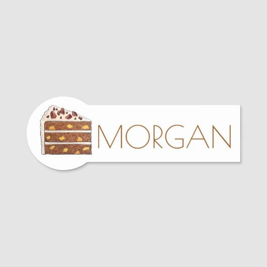 Southern Hummingbird Cake Slice Dessert Bake Sale Namensschild (Vorderseite)