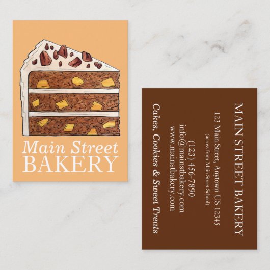 Southern Hummingbird Layer Cake Slice Dessert Visitenkarte (Vorne/Hinten)