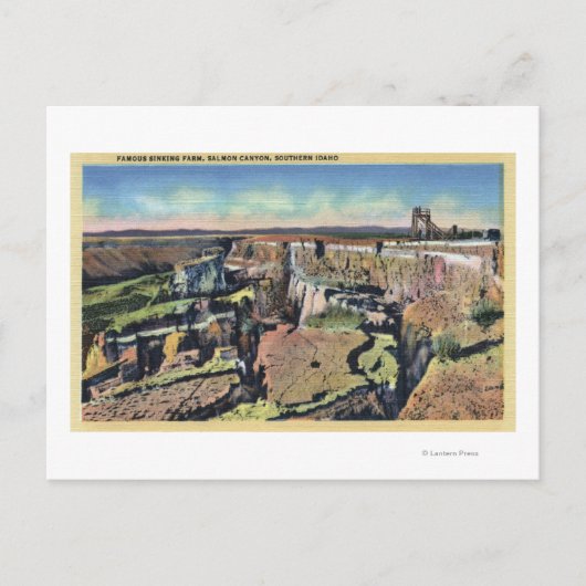 Southern Idaho - Berühmte Sinking Farm in Lachs Postkarte (Vorderseite)