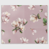 Southern Magnolia Blooms Mauve Pattern Geschenkpapier (Flach)
