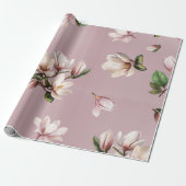 Southern Magnolia Blooms Mauve Pattern Geschenkpapier (Ungerollt)