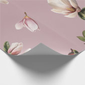 Southern Magnolia Blooms Mauve Pattern Geschenkpapier (Ecke)