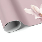 Southern Magnolia Blooms Mauve Pattern Geschenkpapier (Rolleneckpunkt)