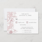 Southern Magnolia Blossom Blush Bloral RSVP Card Einladung (Vorderseite)