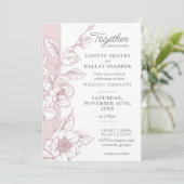 Southern Magnolia Blossom Blush Bloral Wedding Einladung (Stehend Vorderseite)