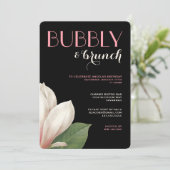 Southern Magnolia Bubbly Brunch | Rosa Elfenbeinsc Einladung (Stehend Vorderseite)