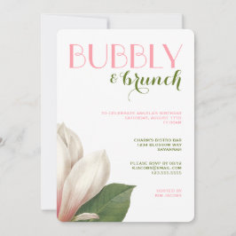Southern Magnolia Bubbly Brunch | Rosa grün Einladung