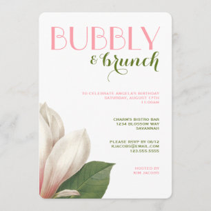 Southern Magnolia Bubbly Brunch Rosa Grün Weiß Einladung