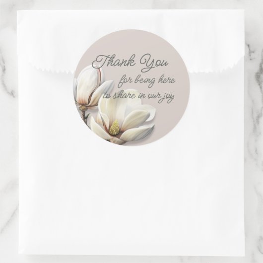 Southern Magnolia Wedding Vielen Dank Runder Aufkleber (Tasche)