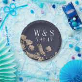 Southern Magnolias & Midnight Blue Wedding Pappteller (Party)