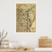 Southern Maryland Railroad Map 1881 Poster (Küche)