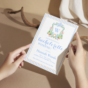 Southern Monogram Grandmillennial Bachelorette Einladung