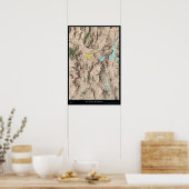 Southern Nevada Map, USA Satellitenposter Poster (Küche)
