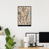 Southern Nevada Map, USA Satellitenposter Poster (Heimbüro)
