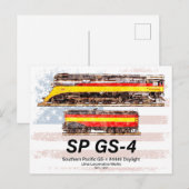 Southern Pacific GS-4 Daylight Locomotive profile Postkarte (Vorne/Hinten)