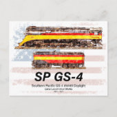 Southern Pacific GS-4 Daylight Locomotive profile Postkarte (Vorderseite)