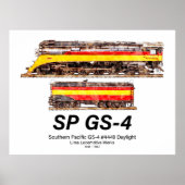 Southern Pacific GS-4 Daylight Steam Locomotive Poster (Vorne)