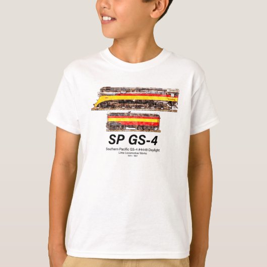 Southern Pacific GS-4 Daylight Steam Locomotive T-Shirt (Vorderseite)