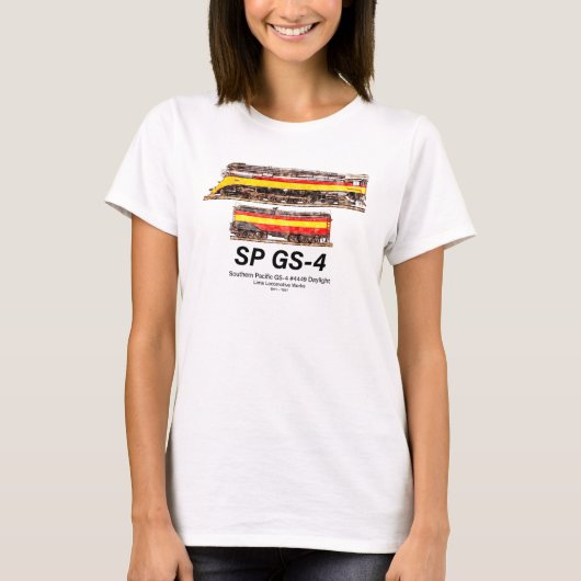Southern Pacific GS-4 Daylight Steam Locomotive T-Shirt (Vorderseite)
