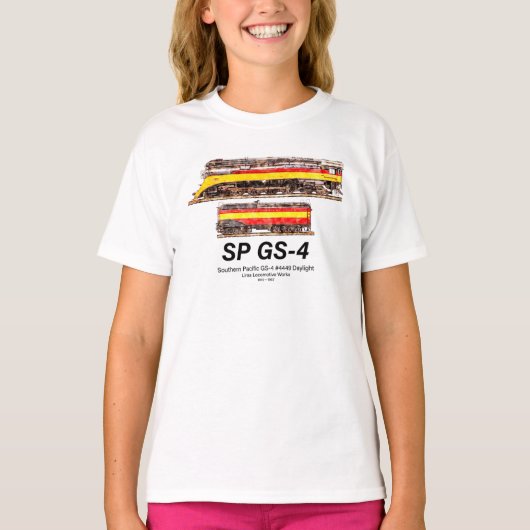 Southern Pacific GS-4 Daylight Steam Locomotive T-Shirt (Vorderseite)