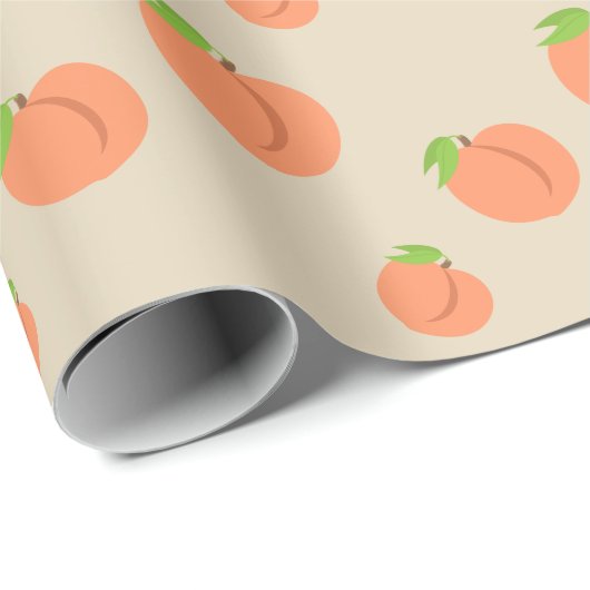 Southern Peach Emoji - Summer Party Wrapping Paper Geschenkpapier (Rolleneckpunkt)