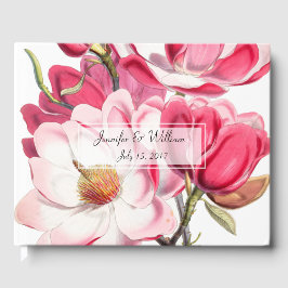 Southern Pink Magnolias Wedding Guest Book Gästebuch