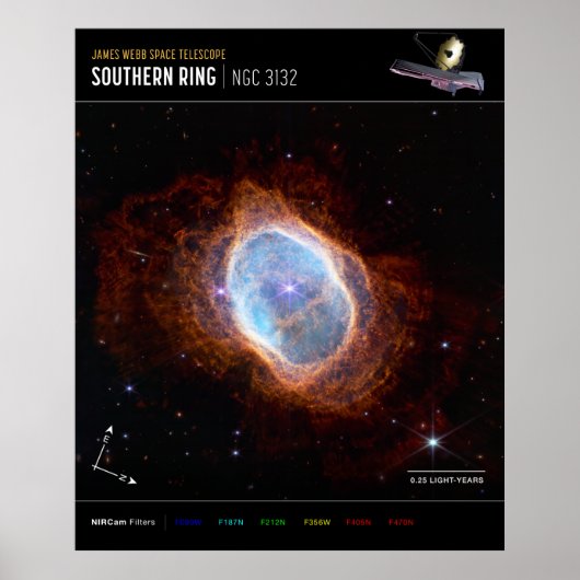 Southern Ring Nebula Space James Webb Telescope Poster (Vorne)