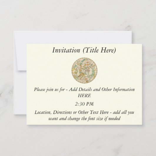 Southern Sky Star Chart and Constellation Map Einladung (Vorderseite)