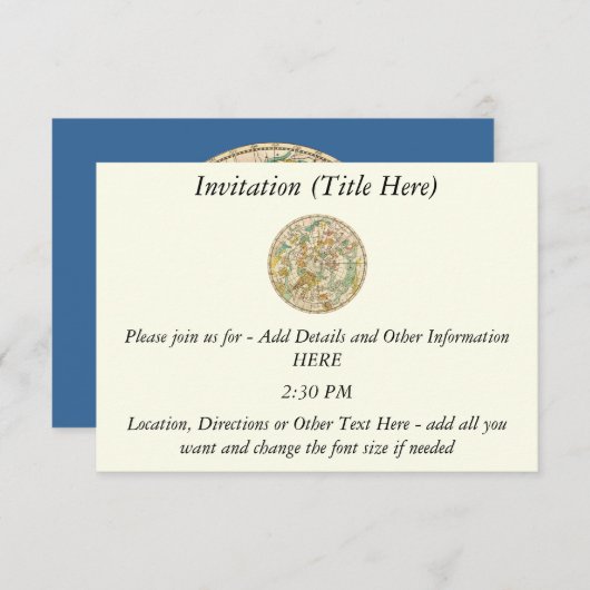 Southern Sky Star Chart and Constellation Map Einladung (Vorne/Hinten)