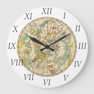 Southern Sky Star Chart and Constellation Map Große Wanduhr